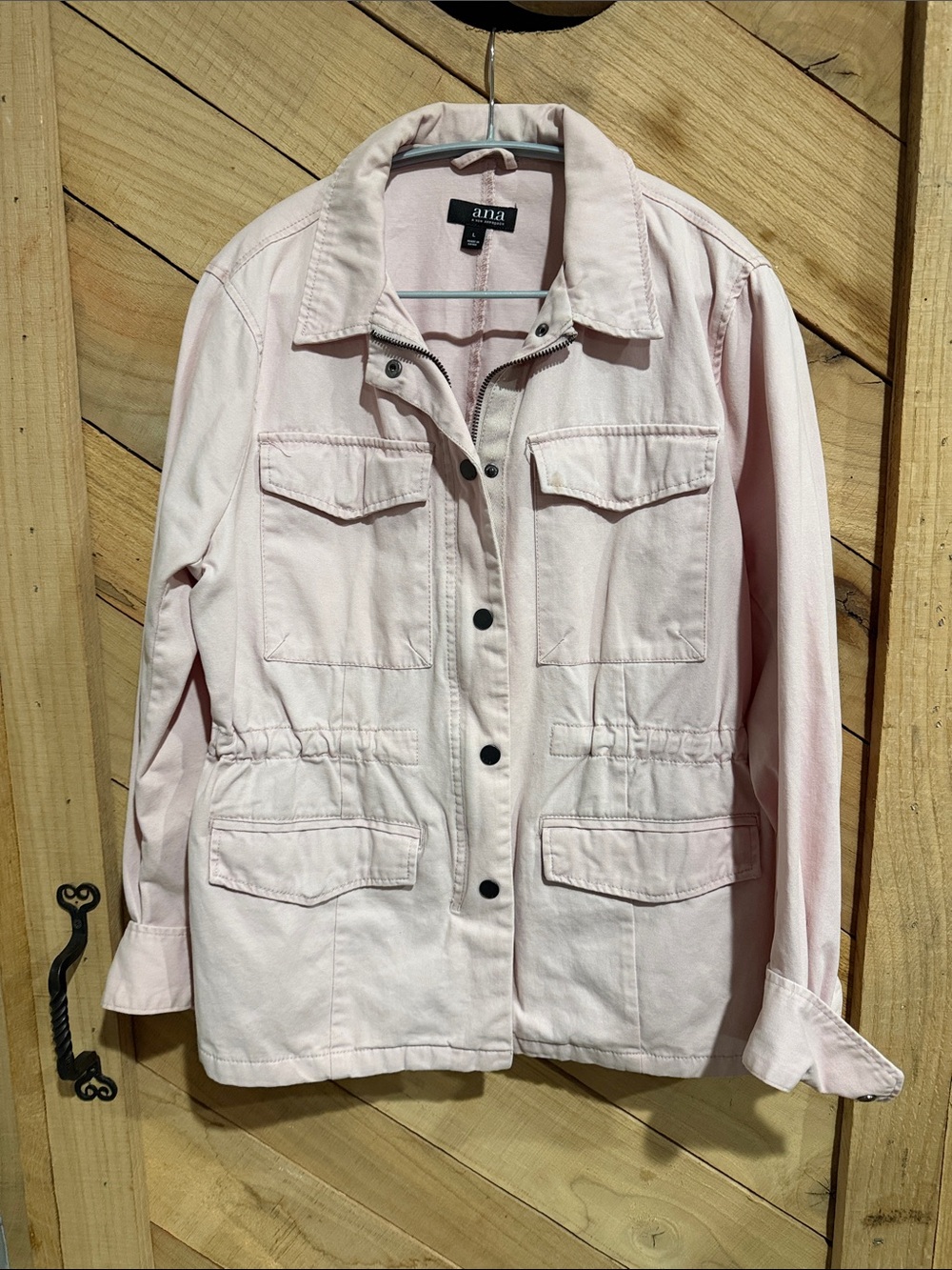 a.n.a Light Blush Utility Jacket with Front Pockets